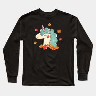 Autumn unicorn///Drawing for fans Long Sleeve T-Shirt